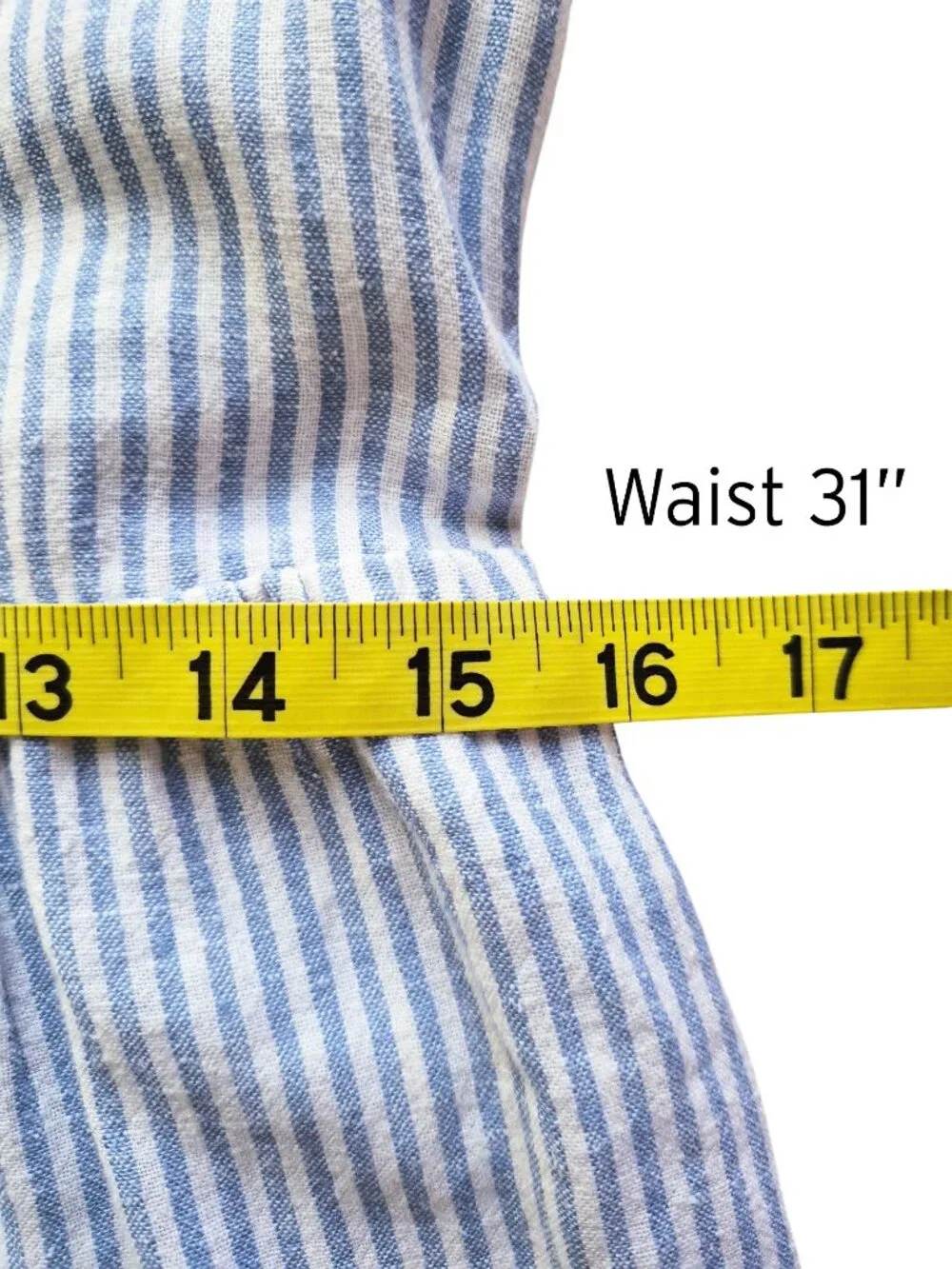 DRAPER JAMES RSVP Button Front Maxi Dress in Sky Blue & White Stripe M - Picture 11 of 15